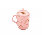 YM66 Pink Mug dengan Motif Marmer